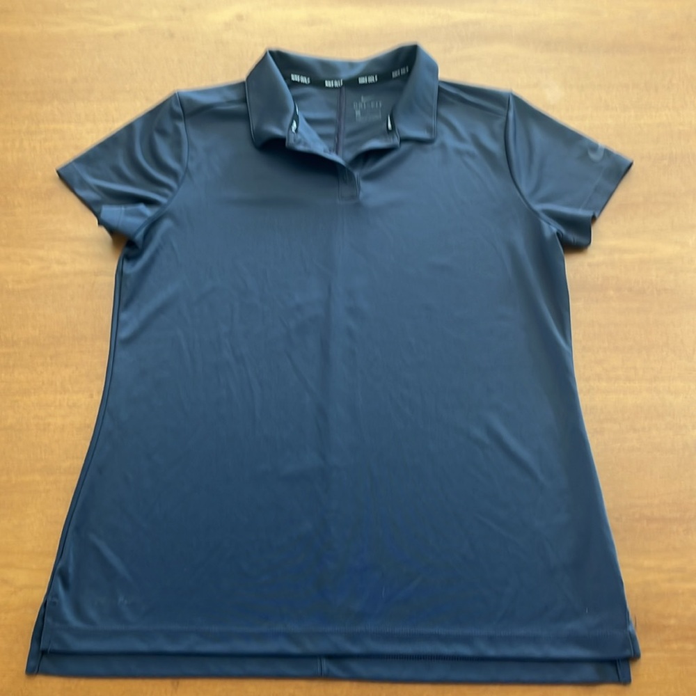 Nike Dri-Fit Ladies Golf Polo Shirt, Steel Gray, Short Sleeves, Size L
